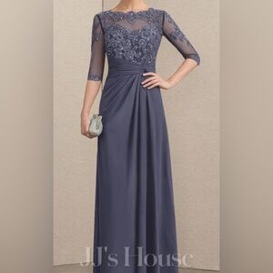 Mother of the Bride Wedding Dress Stormy Short Sleeve with Lace